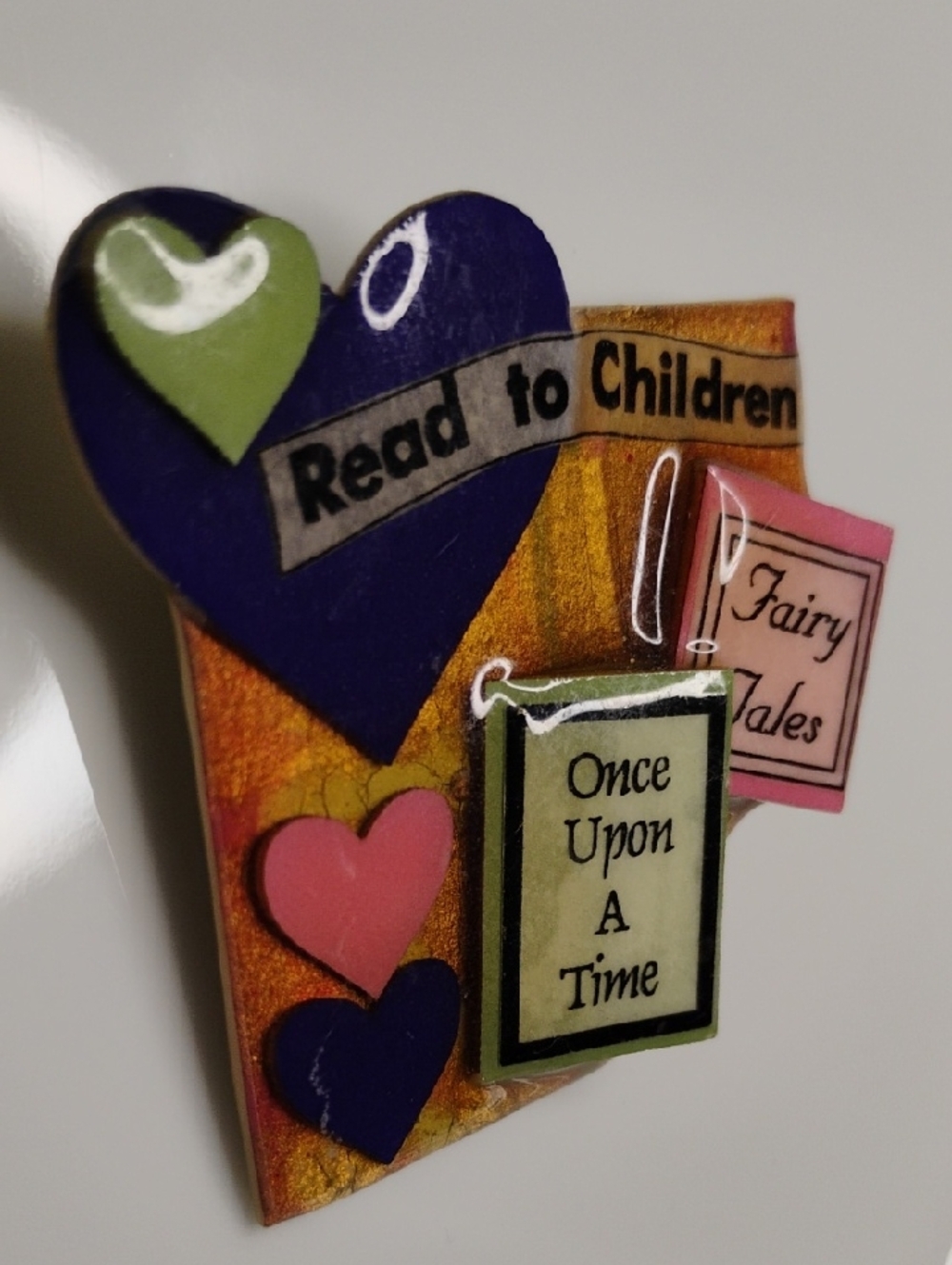 Book Brooch by Lucinda Resin Style Enamel
